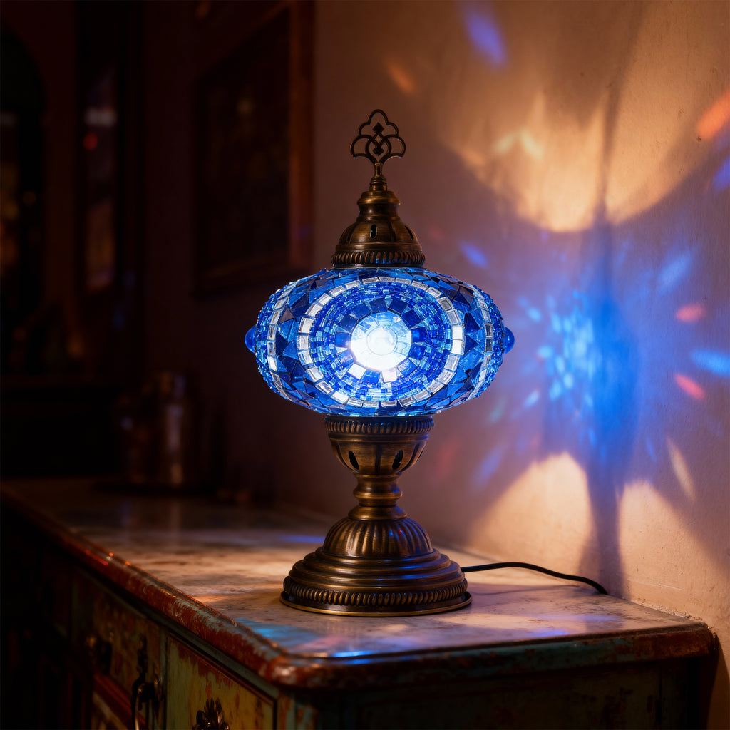 Mozaist Turkish Mosaic Table Lamp Blue