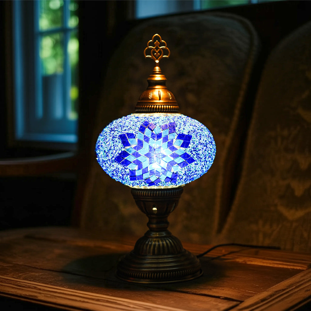 Mozaist Turkish Mosaic Table Lamp Blue Star