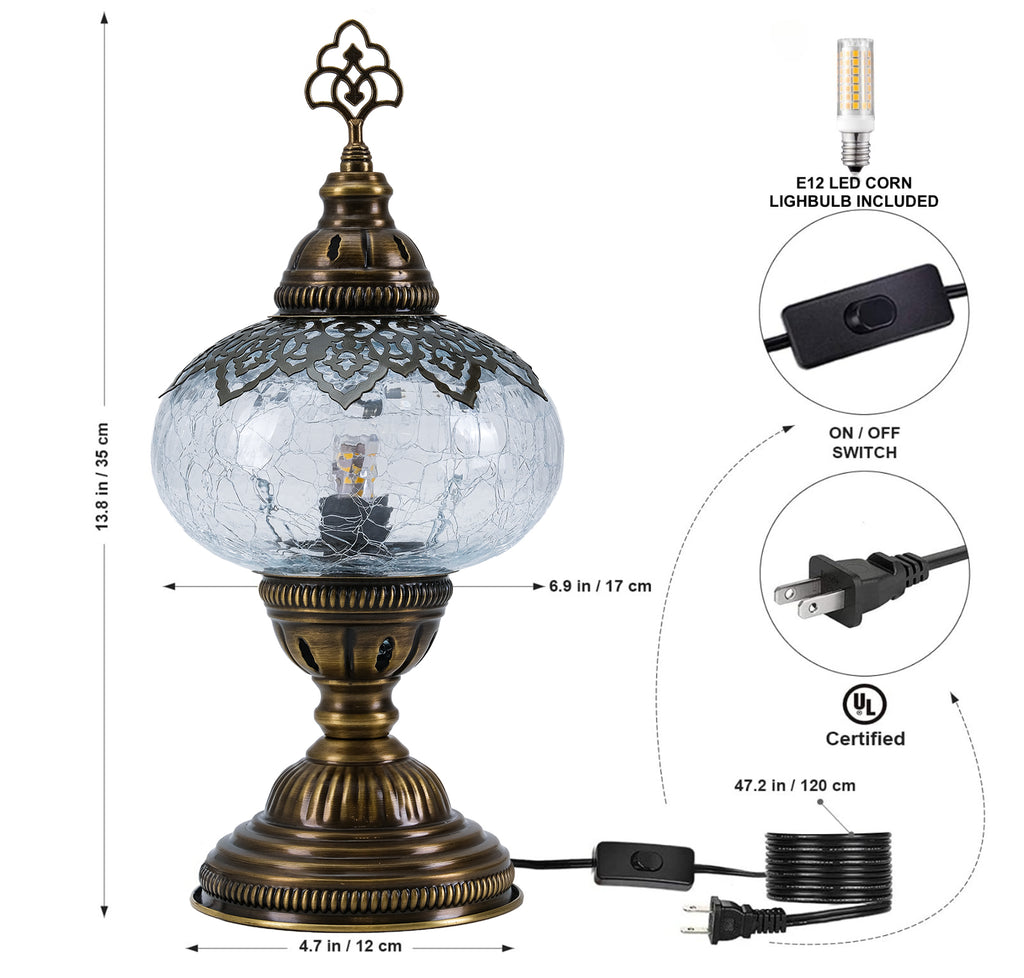Mozaist Turkish Cracked Table Lamp