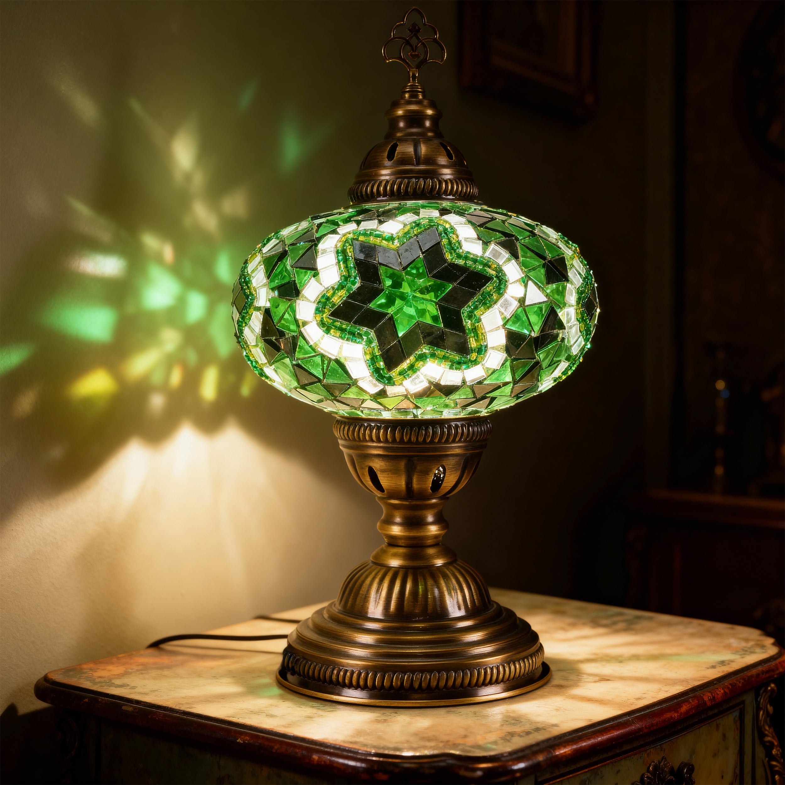 Mozaist Turkish Mosaic Table Lamp Green
