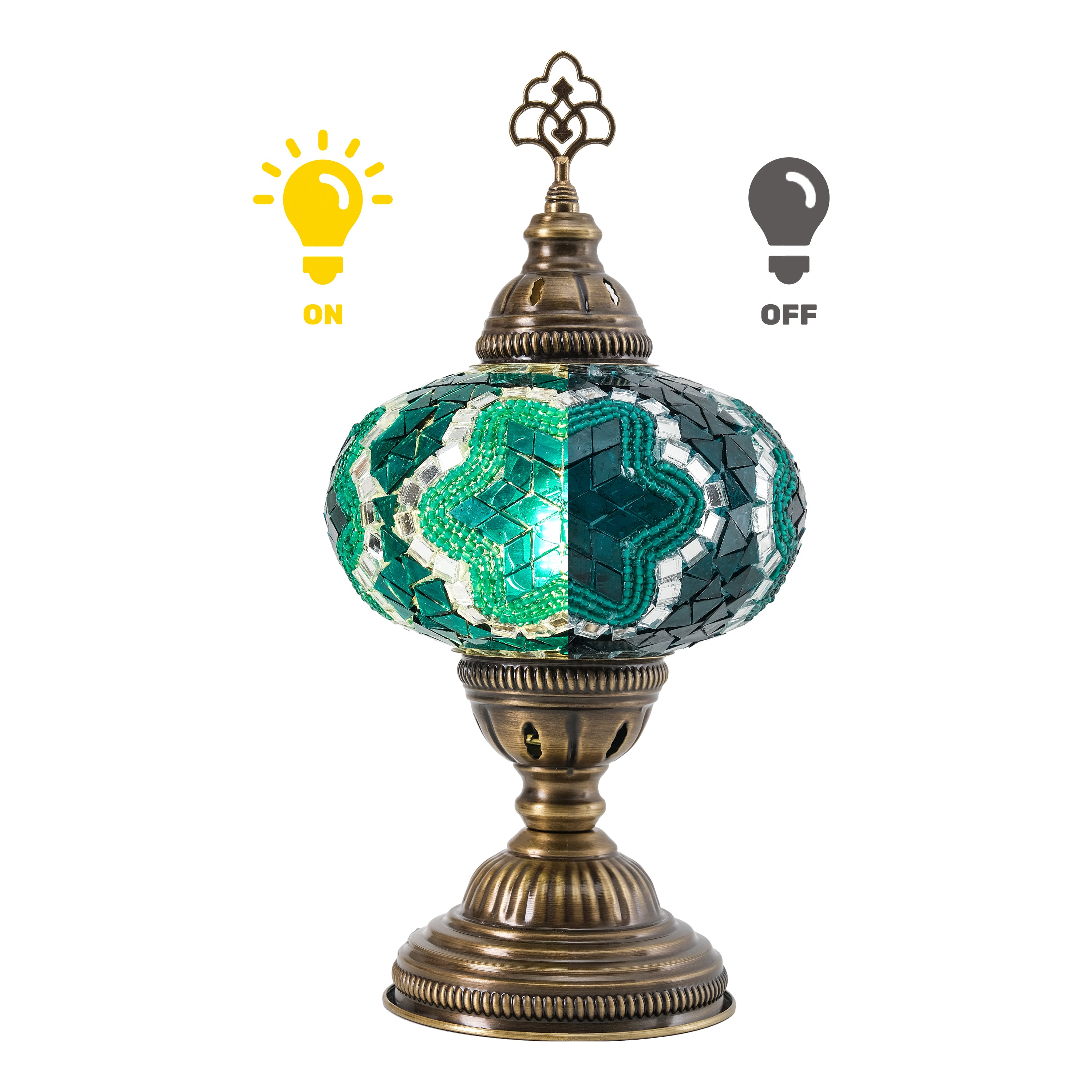 Mozaist Turkish Mosaic Table Lamp Emerald Green