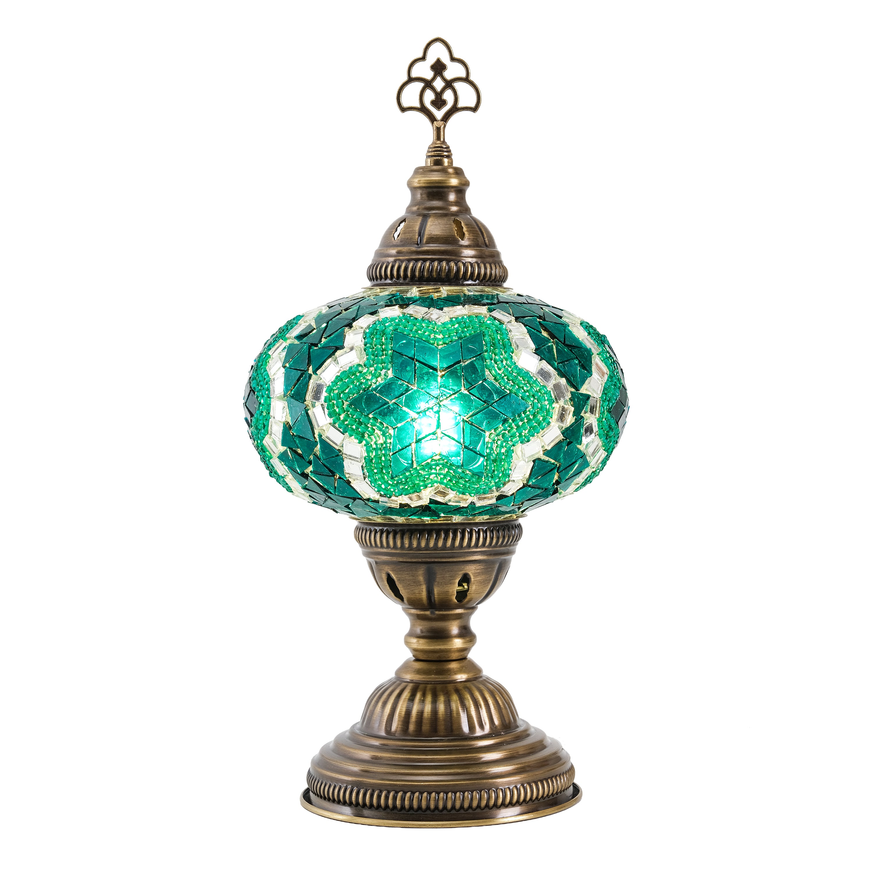 Mozaist Turkish Mosaic Table Lamp Emerald Green