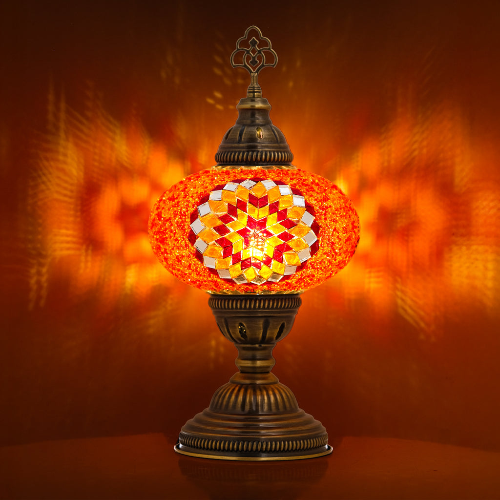 Mozaist Turkish Mosaic Table Lamp Orange