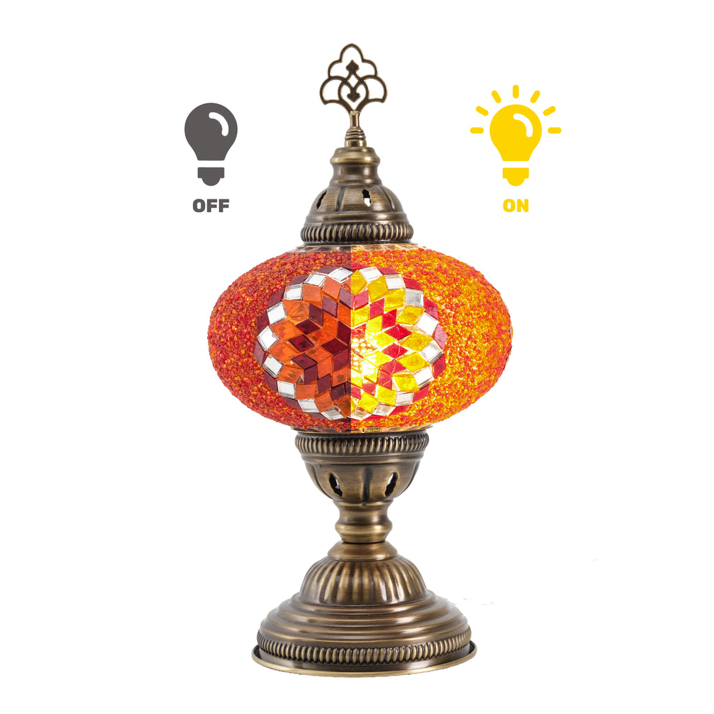Mozaist Turkish Mosaic Table Lamp Orange