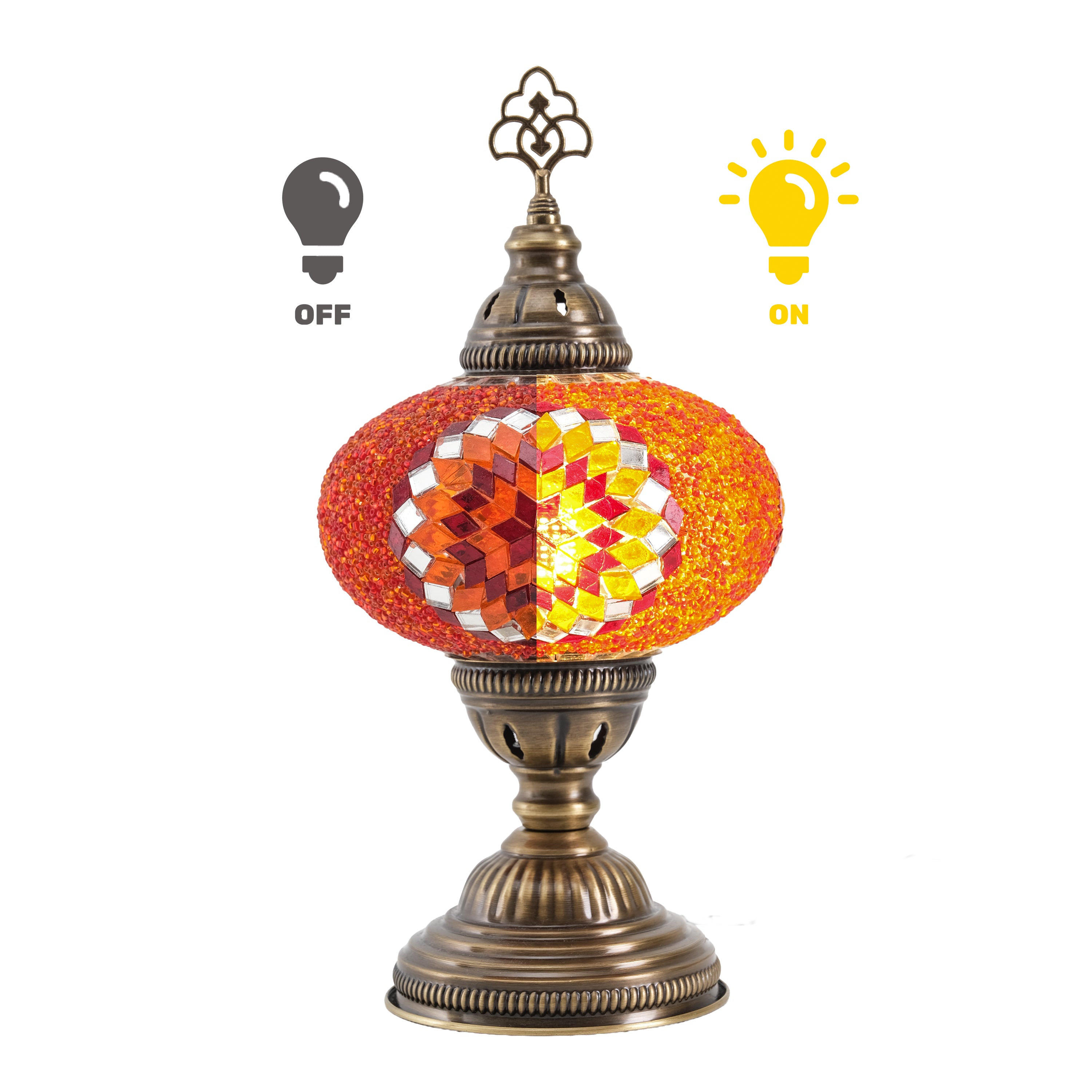 Mozaist Turkish Mosaic Table Lamp Orange