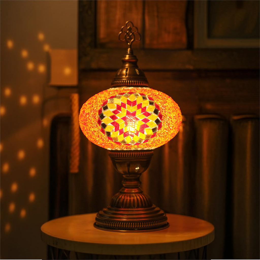 Mozaist Turkish Mosaic Table Lamp Orange