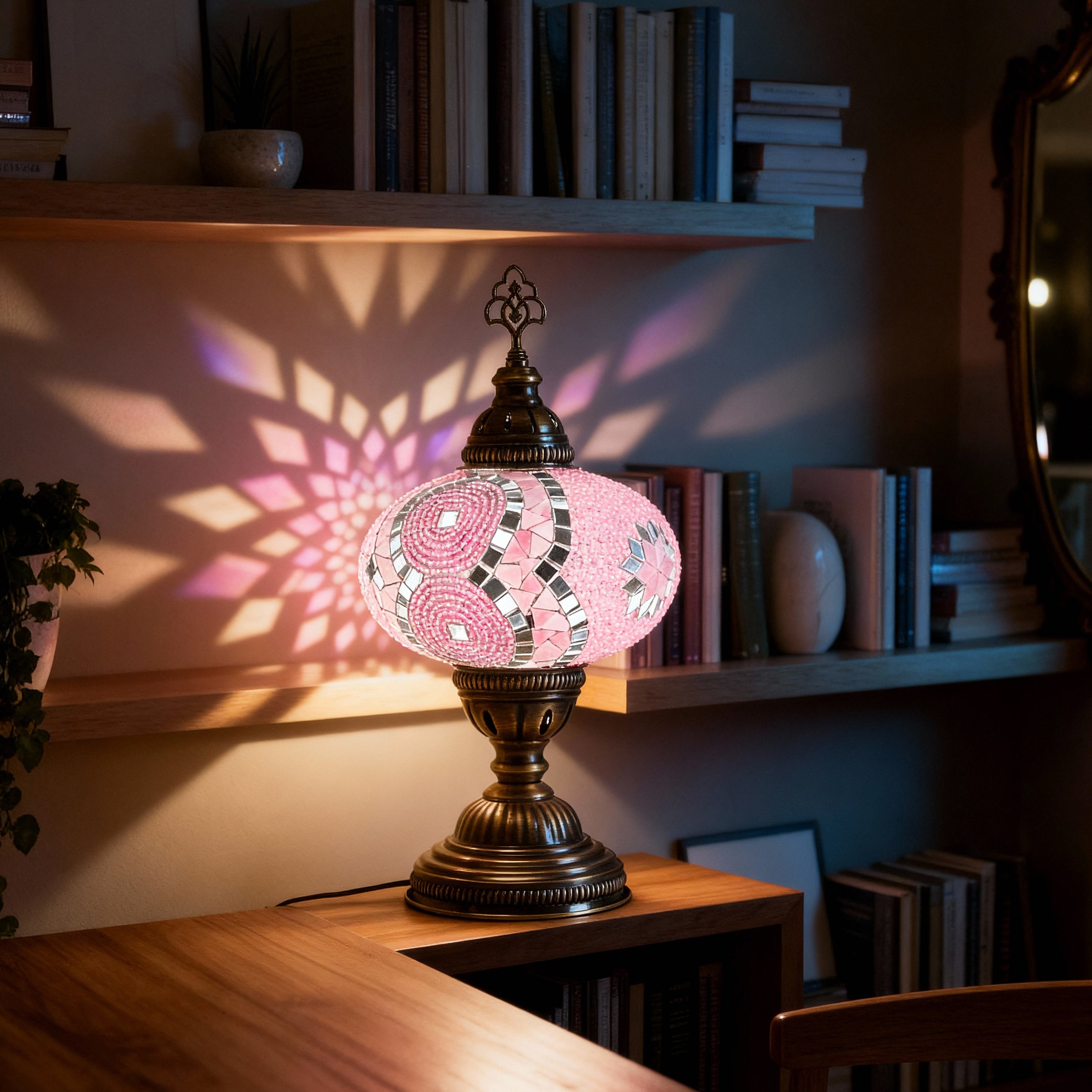 Mozaist Turkish Mosaic Table Lamp Pink