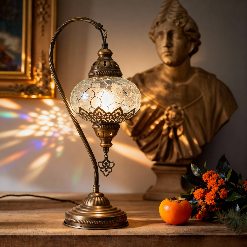 Mozaist Handmade Turkish Swan Table Lamp