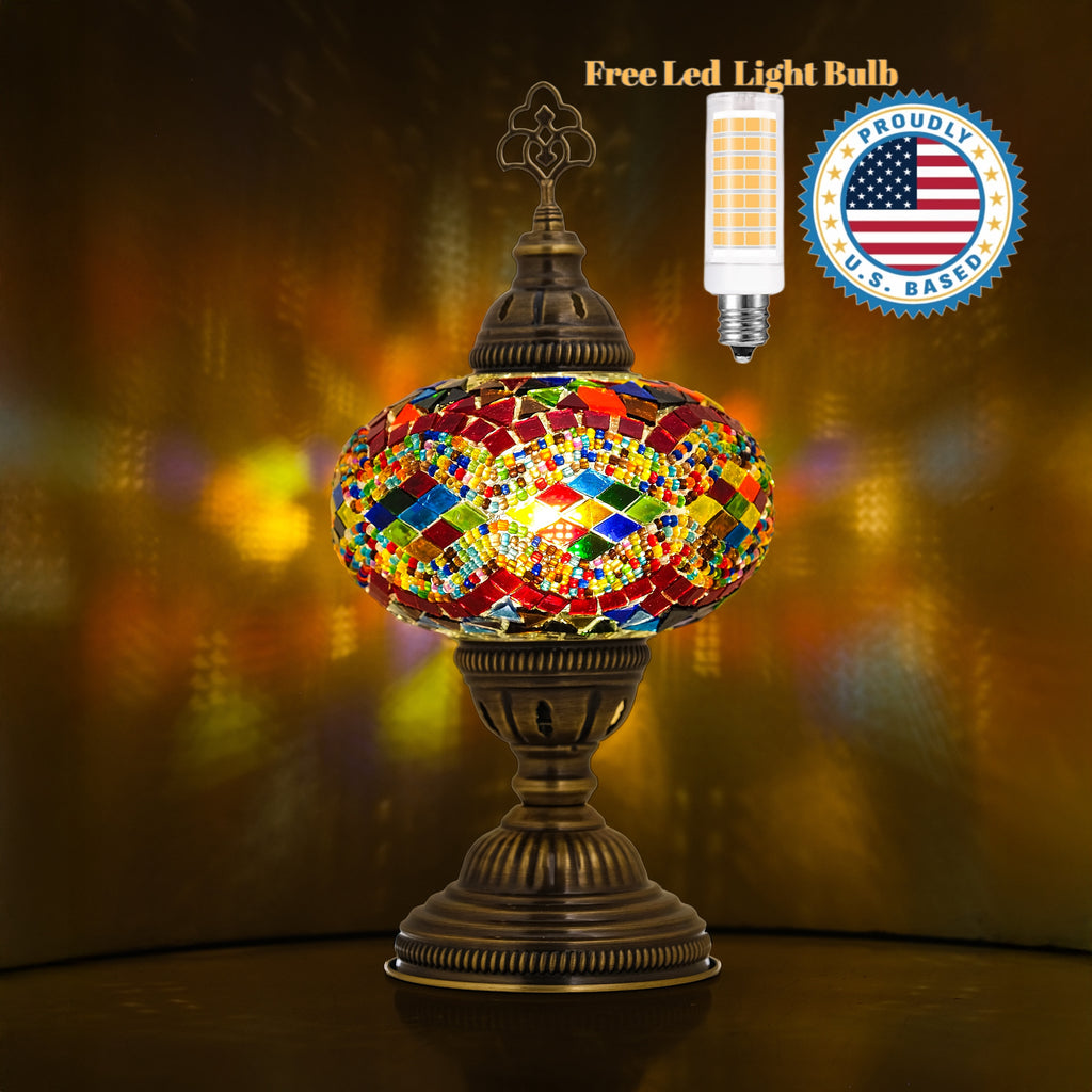 Mozaist Turkish Mosaic Table Lamp Rainbow