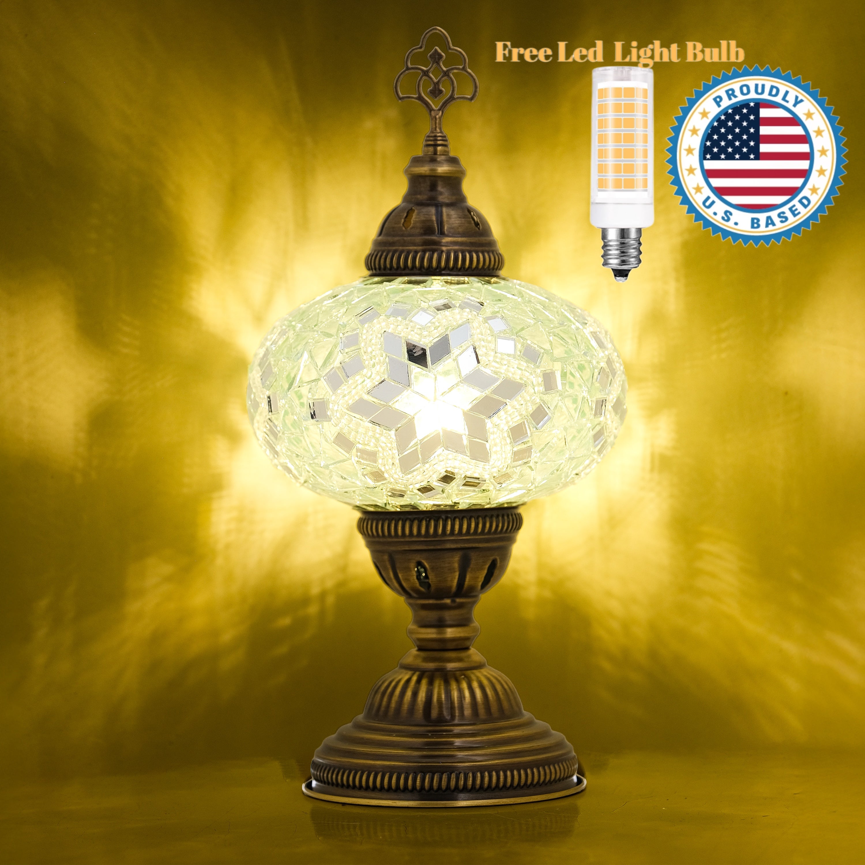 Mozaist Turkish Mosaic Table Lamp White