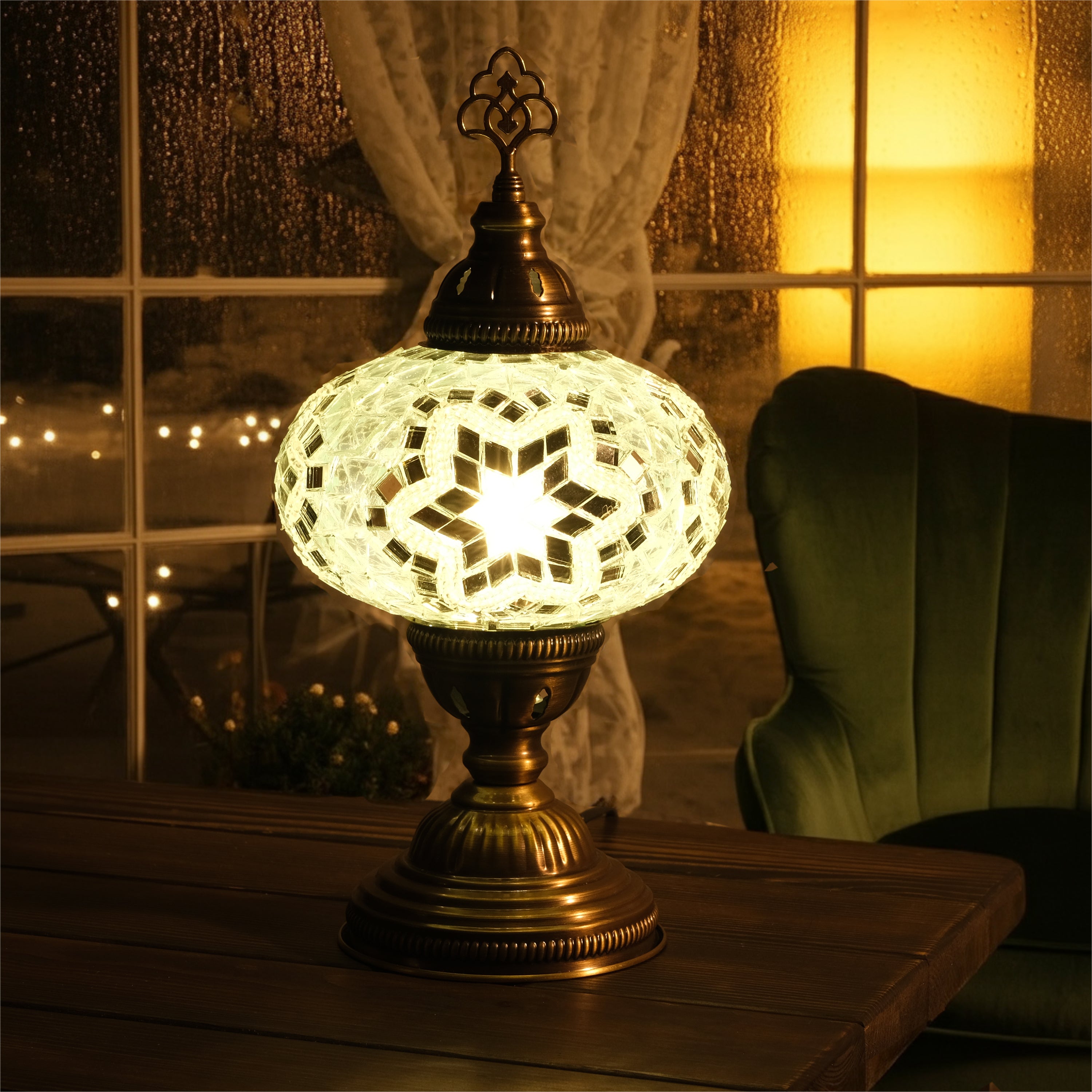 Mozaist Turkish Mosaic Table Lamp White