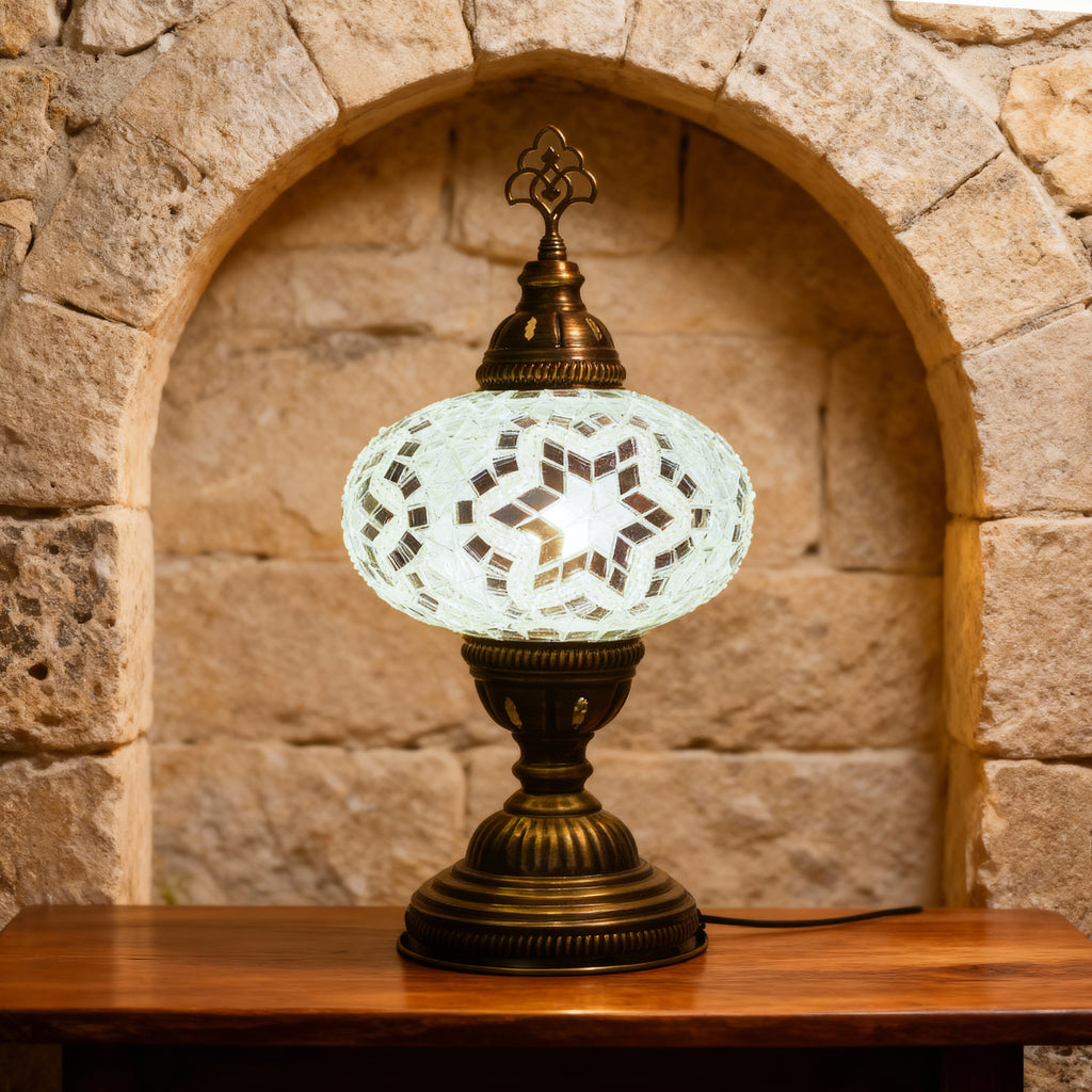 Mozaist Turkish Mosaic Table Lamp White