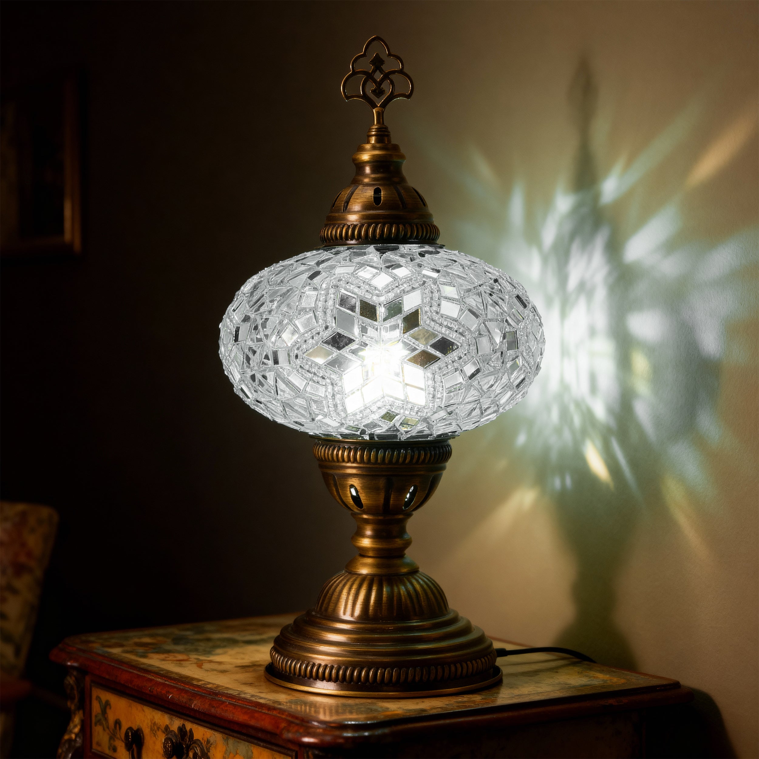 Mozaist Turkish Mosaic Table Lamp White