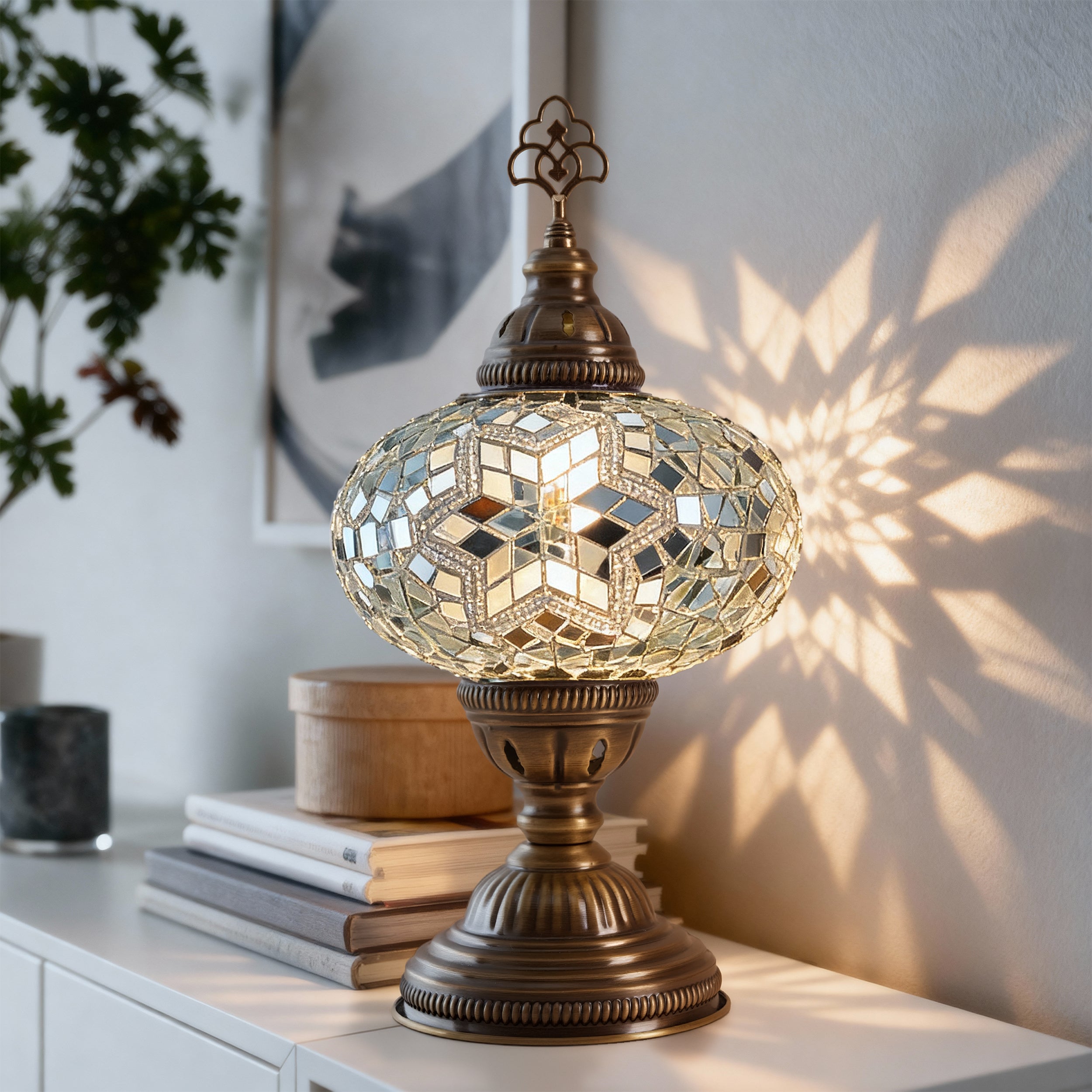 Mozaist Turkish Mosaic Table Lamp White